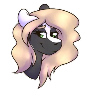 😙 пони, мультфильм, иллюстрация, лошадь, грива, женский telegram sticker