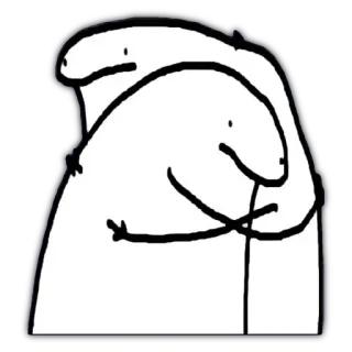 😚 florkofcows, hug, meme, character, white, cartoon, friends telegram sticker