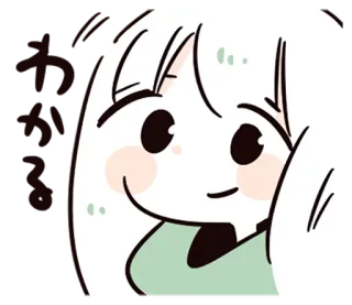 😀 Animé, Dessin animé, Mignon, Fille, Illustration telegram sticker