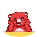 😳 bear, cartoon, red, animal, sad, cute telegram sticker