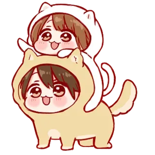 🖤 Anime, Lindo, Dibujos animados, Kawaii, Personajes, Trajes de animales telegram sticker