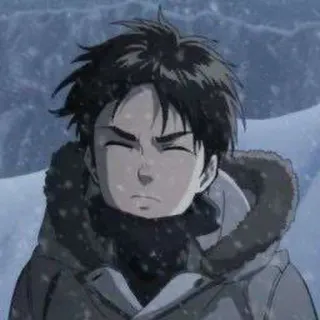 📎 Anime, Personaggio, Inverno, Neve, Freddo, Giacca whatsapp sticker