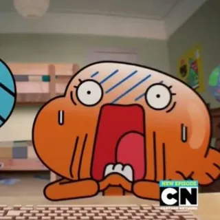 😱 Darwin Watterson The Amazing World of Gumball Kartun, Ikan, Oranye, Takut, Animasi, Televisi, Gumball telegram sticker
