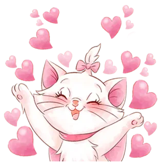 😍 Marie The Aristocats gato, Disney, corazones, lindo, amor, aristogatos telegram sticker