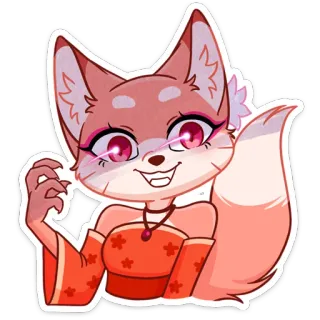 😈 лиса, фурри, мультфильм, животное, персонаж, стикер telegram sticker
