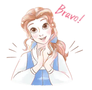 👏 Belle Beauty and the Beast Bravo! Disney, Prinzessin, Glückwunsch, Applaus, Fanart, Animiert whatsapp sticker
