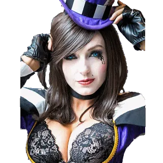 🎩 femme, costume, maquillage, portrait, cosplay telegram sticker