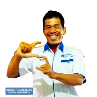 🙏 HESBON F NAINGGOLAN COACH SAGUSANOV Hesbon F Nainggolan, Coach Sagusanov, man, portrait, smiling whatsapp sticker