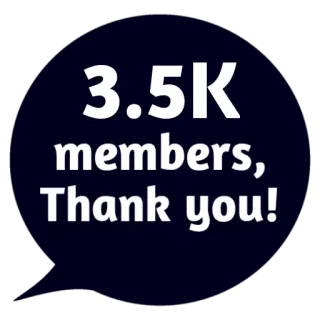 ❤ 3.5K members, Thank you! danke, mitglieder, feier, community, wertschätzung, 3.5k whatsapp sticker