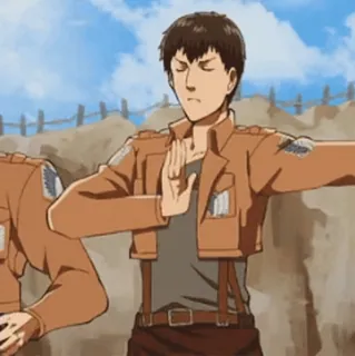 ❤️ Attack on Titan Anime, L'Attacco dei Giganti, Personaggio, Gesto telegram sticker