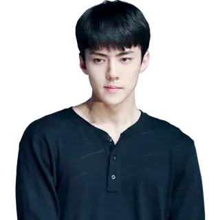 😏 man, black hair, portrait, Asian whatsapp sticker