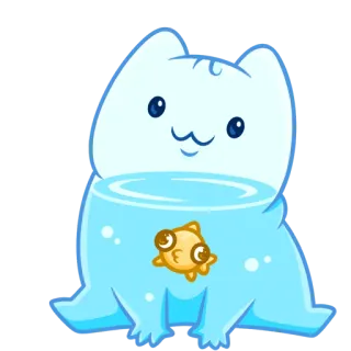 😌 고양이, 물고기, 애완동물, 만화, 귀여운, 동물 telegram sticker