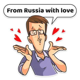 😘 From Russia with love rusia, amor, corazones, dibujos animados, cultura rusa telegram sticker