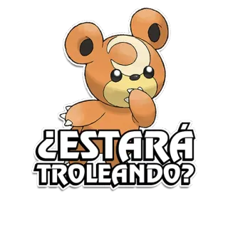 🤭 Teddiursa Pokémon ¿ESTARÁ TROLEANDO? pokemon, teddiursa, trolling, frage, bär, sticker, süß whatsapp sticker