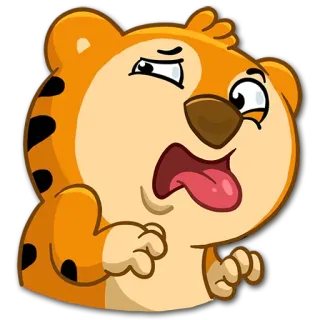 😨 tigre, dessin animé, animal, dégoûté, langue, malade, expression telegram sticker