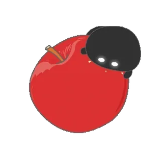 🍎 Apfel, Frucht, Schwarze Figur, Niedlich, Verspielt telegram sticker