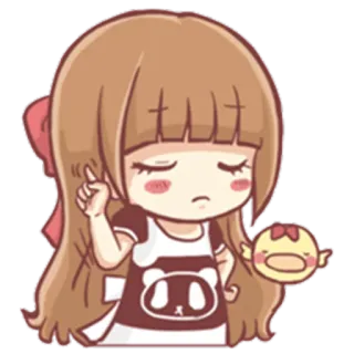 🙄 귀여운, 소녀, 만화, 스티커 telegram sticker