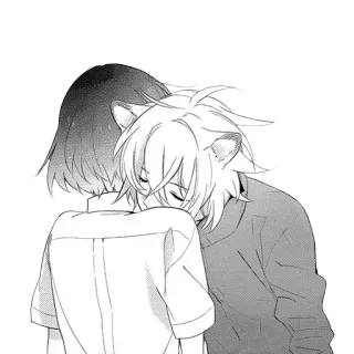 ❤️ アニメ, マンガ, ハグ, カップル, 猫耳, 可愛い, 愛情, 友情 whatsapp sticker