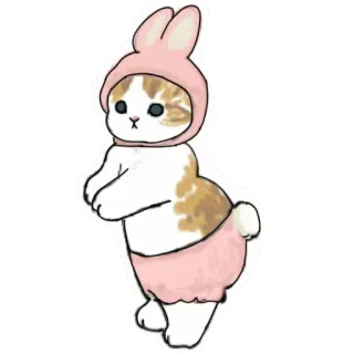 🐰 gato, conejo, lindo, animal, kawaii, mascota, ilustración whatsapp sticker