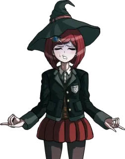 🪄 Himiko Yumeno Danganronpa V3: Killing Harmony anime, witch, magic, school uniform, red hair, video game character telegram sticker