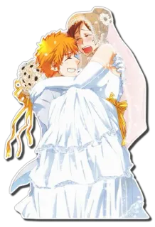 😭 wedding, bride, groom, marriage, celebration, love, romance, couple telegram sticker