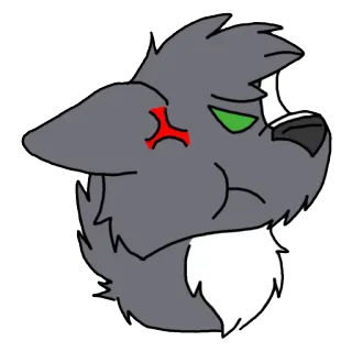 😠 loup, animal, dessin animé, autocollant, furry, mammifère, faune telegram sticker