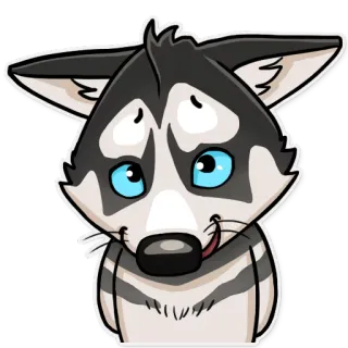😊 dog, husky, cute, animal, pet, cartoon, sticker whatsapp sticker