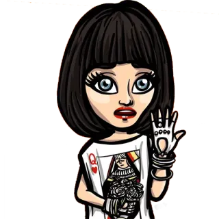 🖐 만화, 여왕, 카드, 소녀, 일러스트, 초상화 telegram sticker
