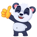 👍 Панда, Животное, Большой палец вверх, Милый, Мультфильм, Счастливый whatsapp sticker