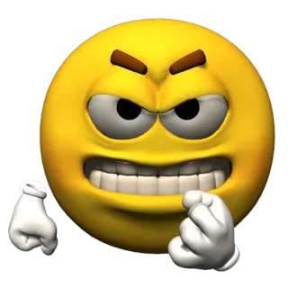 😠 Emoji, Arrabbiato, Frustrato, Giallo, Cartone animato telegram sticker