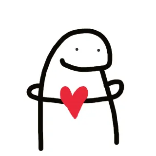 ❤️ heart, stick figure, love, cartoon, cute whatsapp sticker