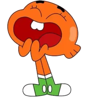 😃 Darwin The Amazing World of Gumball dibujos animados, pez, naranja, animado, feliz whatsapp sticker