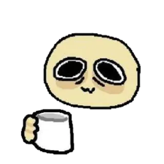 ☕️ cartoon, sad, tired, coffee, digital art, sticker, illustration telegram sticker