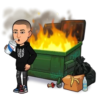 🌟 Bitmoji, Kartun, Bencana, Sampah, Minum, Santai telegram sticker