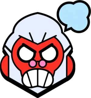 😡 โกรธ, ลิงใหญ่, ลิง, สีแดง, สีหน้า, สติกเกอร์, การ์ตูน telegram sticker