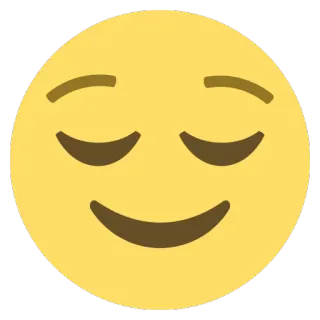 😌 Emoji, Lächeln, Gelb, Fröhlich, Zufrieden, Glückselig whatsapp sticker