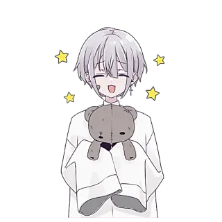 ☺️ Anime, Menino, Fofo, Ursinho de pelúcia, Estrelas whatsapp sticker