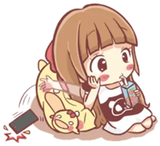 🙄 만화, 여자, 귀여운, 카와이, 애니메이션 telegram sticker