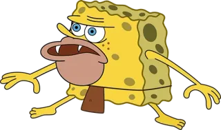 😤 Spongebob spongebob, spongebob schwammkopf, cartoon, meme, lustig, höhlenmensch telegram sticker