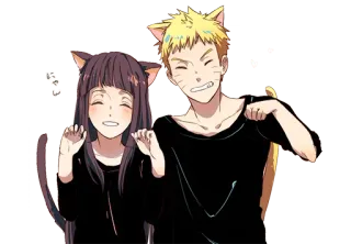 😸 Naruto Uzumaki Naruto 애니메이션, 만화, 고양이, 귀, 히나타, 나루토 telegram sticker
