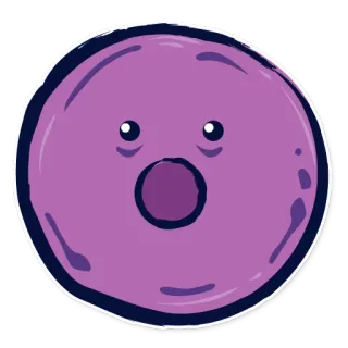 😮 círculo, cara, impactado, morado, dibujos animados telegram sticker