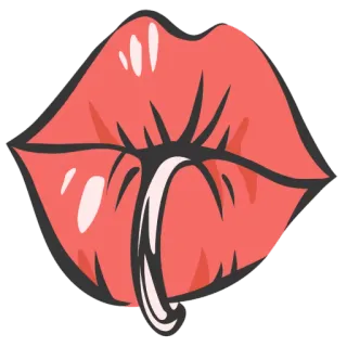 👄 lips, piercing, mouth, red telegram sticker