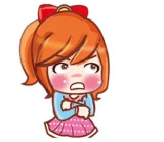 😾 tức giận, buồn bã, dễ thương, hoạt hình, cô gái, thất vọng telegram sticker