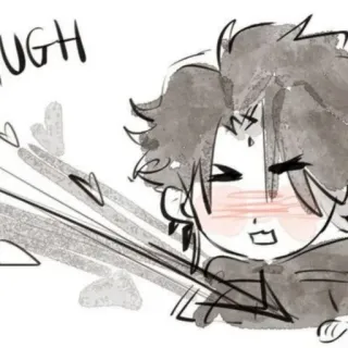 💌 UGH Cartoon, Herzen, Erröten, Süß, Uff telegram sticker
