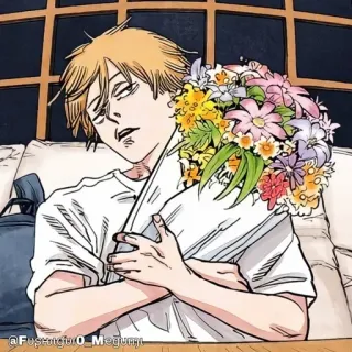 🪚 @Fuguitgiuro_Megumji Anime, Manga, Charakter, Blumen, Schläfrig, Porträt telegram sticker