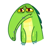 😞 Dibujos animados, Cocodrilo, Triste, Lindo, Animal, Verde telegram sticker