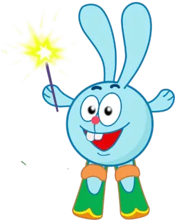 🐰 Krosh Smeshariki アニメ, アニメーション, ウサギ, キャラクター, Krosh, スメシャрики telegram sticker