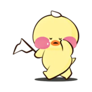 🐥 duck, cartoon, cute, white flag, surrender, peace, animal telegram sticker