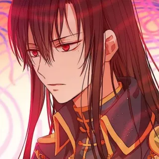 🐈‍⬛️ アニメ, マンガ, キャラクター, 赤い目, 長い髪, 真剣 telegram sticker