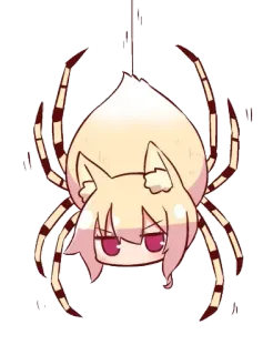 🕷 araignée, animé, dessin animé, chibi, mignon, animal, autocollant telegram sticker